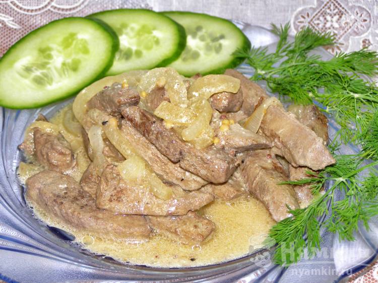 Печень в кефире с дижонской горчицей на сковороде - фото шаг 5