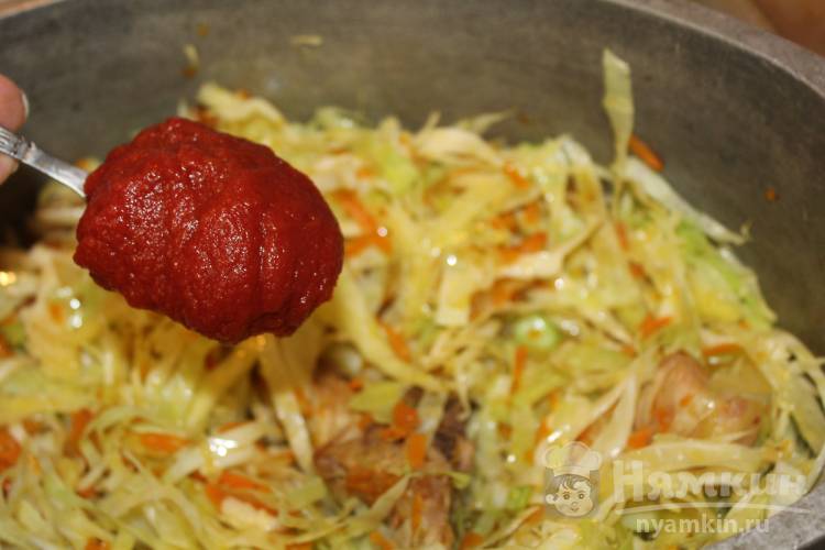 Рис с тушеной капустой и мясом - фото шаг 5