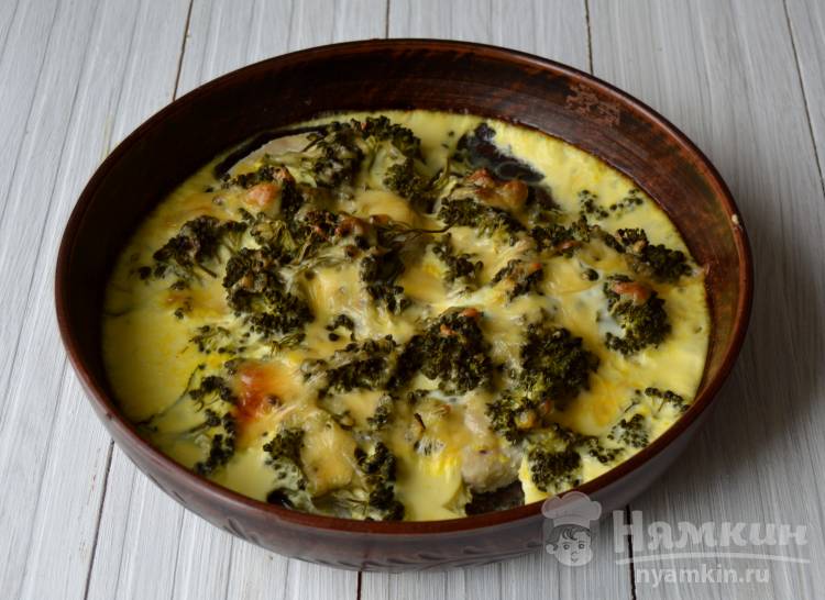 Курица с брокколи запеченная под сливочным соусом - фото шаг 5