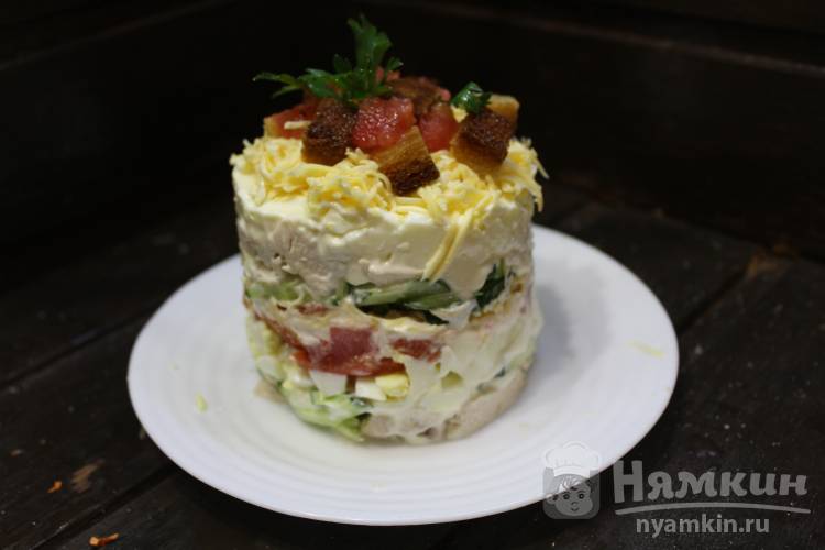 Салат Белковый с куриной грудкой - фото шаг 6