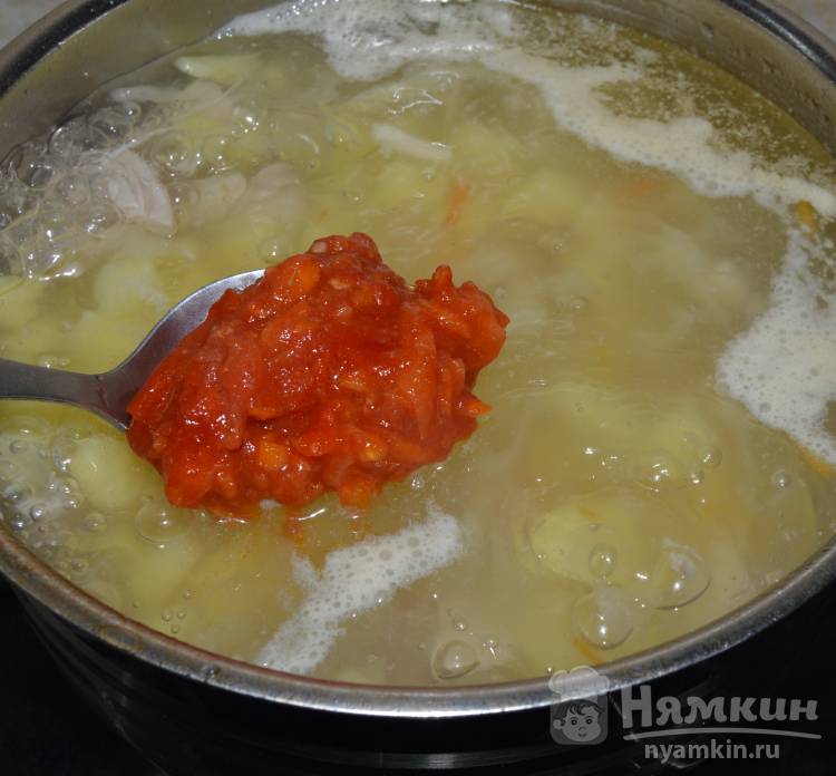 Щи из квашеной капусты на бульоне из индейки - фото шаг 6