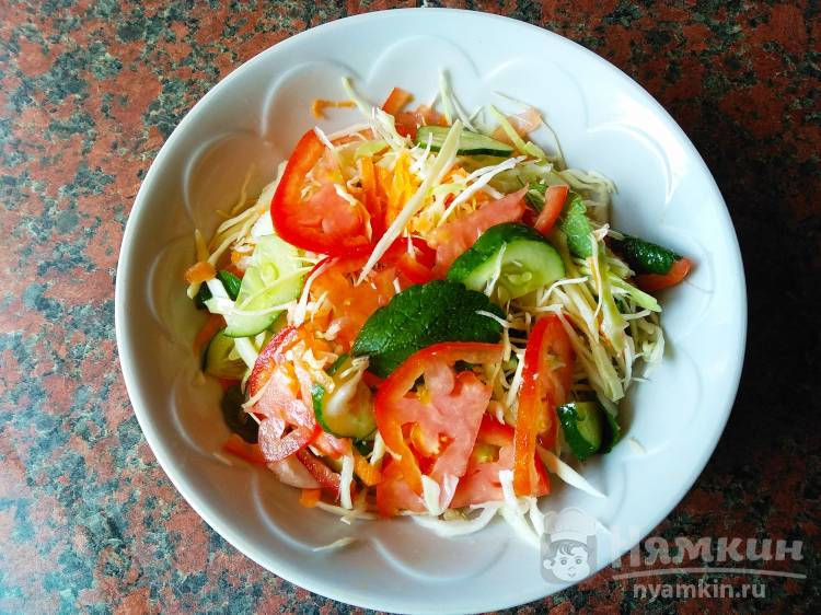 Диетический салат из капусты с морковью и мелиссой - фото шаг 4