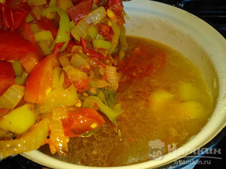 Овощной суп с манной крупой и острым перцем - фото шаг 5