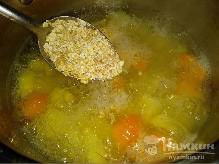 Густой картофельный суп с тыквой и овсянкой - фото шаг 4