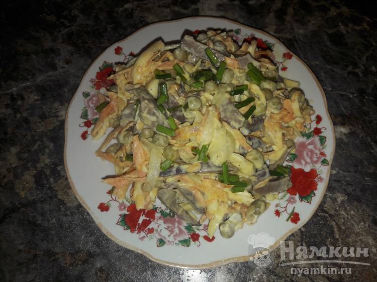 Салат из свиного сердца, моркови и сыра - фото шаг 5