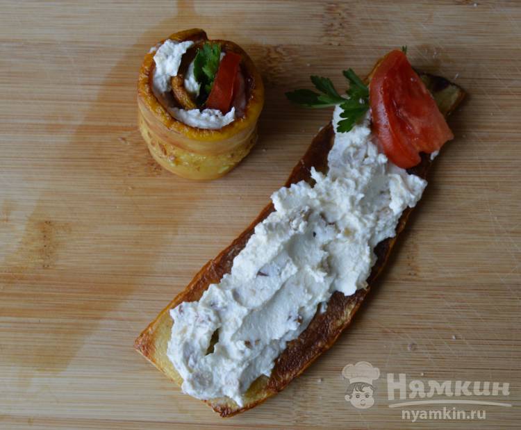  Рулетки из кабачков со сливочным сыром и грецкими орехами  - фото шаг 5