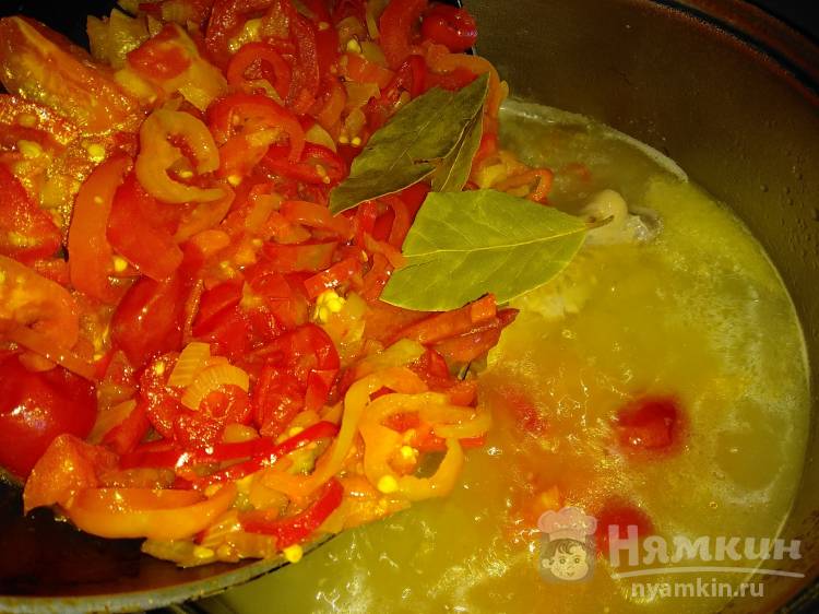 Суп на курином бульоне с вермишелью и овощами - фото шаг 4