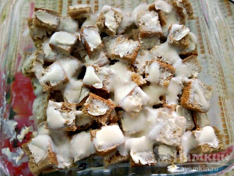 Хлебные кубики с сахаром к чаю в духовке - фото шаг 3