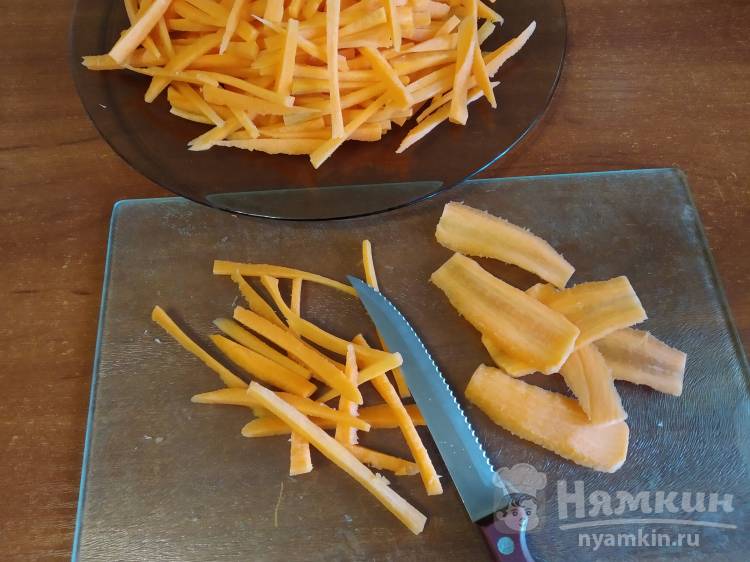 Заморозка моркови для плова - фото шаг 2