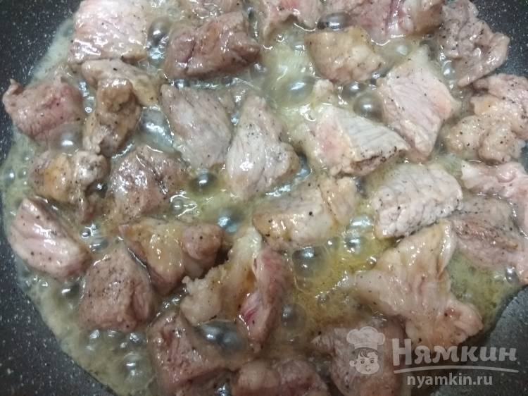 Капуста тушеная со свининой в медово-горчичной заливке - фото шаг 11