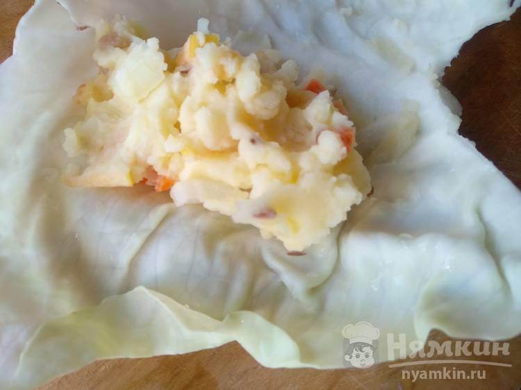 Голубцы с картофельным пюре, морковью и яблоком - фото шаг 3