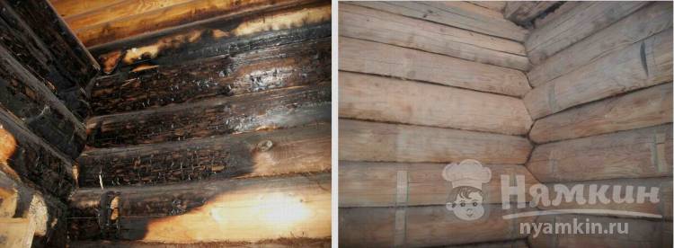 Как отмыть копоть с деревянных стен
