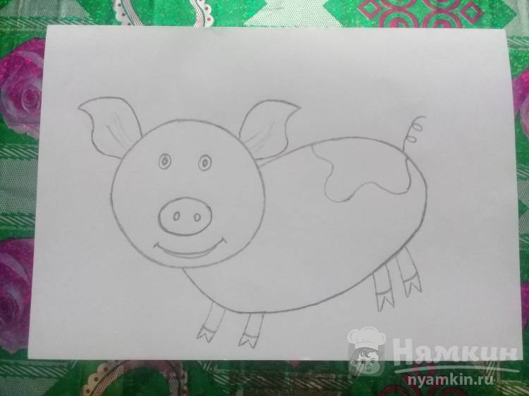 Рисуем свинку пошагово