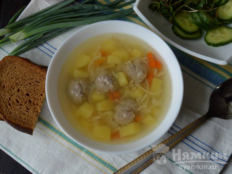Вкусный суп с фрикадельками и лапшой - фото шаг 7