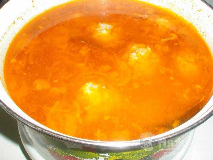 Геркулесовый суп с фрикадельками из куриной грудки и свинины - фото шаг 8