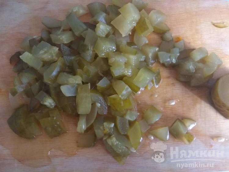Винегрет овощной с фасолью и квашеной капустой - фото шаг 4