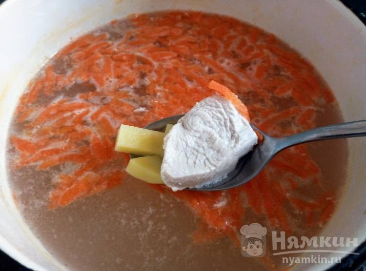Крем суп из филе индейки и тыквы