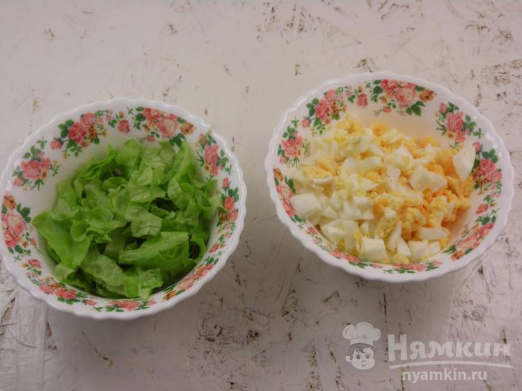 Салат с печенью трески, картошкой, свежим огурцом и яйцом – классический рецепт (слоями)
