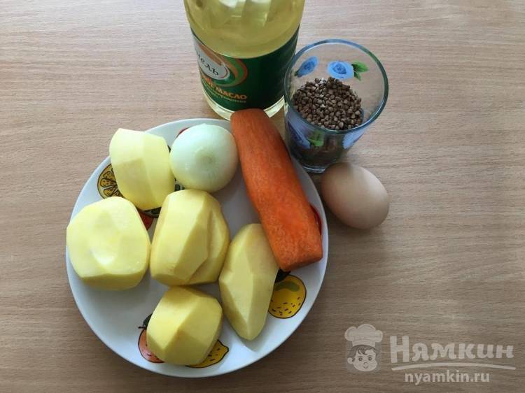 Легкий суп с гречкой и яйцом - фото шаг 1