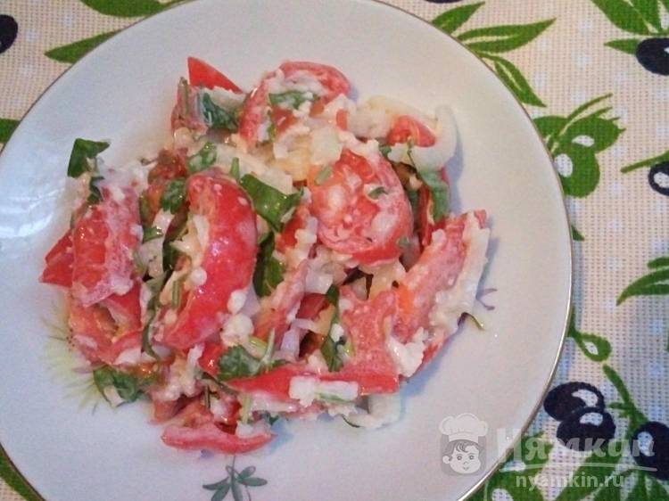 Салат из цветной капусты, помидоров и зелени - фото шаг 7