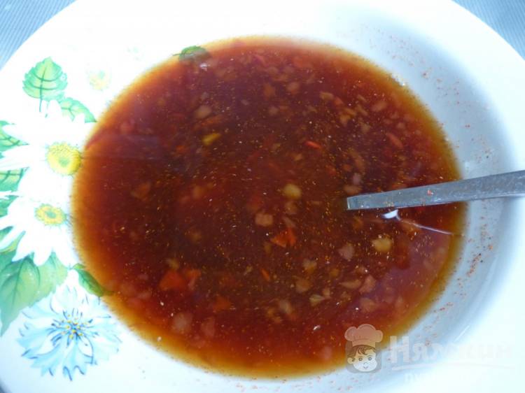 Куриная печень с луком в медово-соевом соусе в мультиварке - фото шаг 4