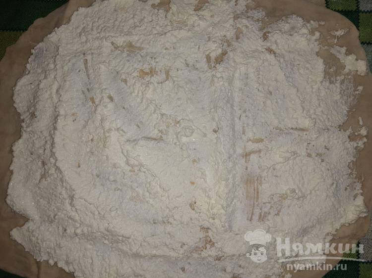 Осенний рулет из лаваша в духовке с творогом и яблоками - фото шаг 7