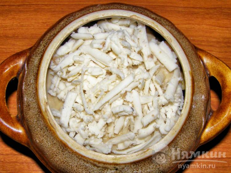 Как приготовить Жульен с грибами и картофелем в горшочках - пошаговое описание