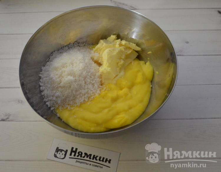 Кокосовый ПП торт на овсяном бисквите - фото шаг 7