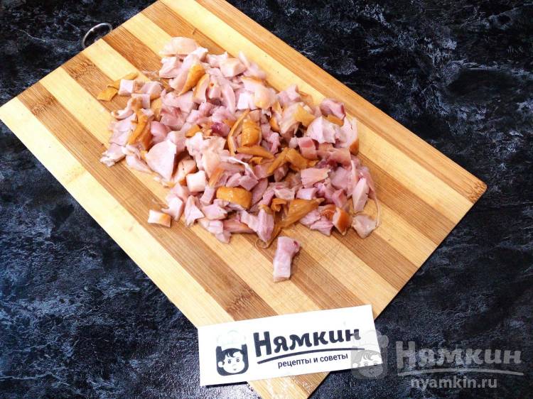 Салат Оливье с копченым куриным окорочком - фото шаг 7