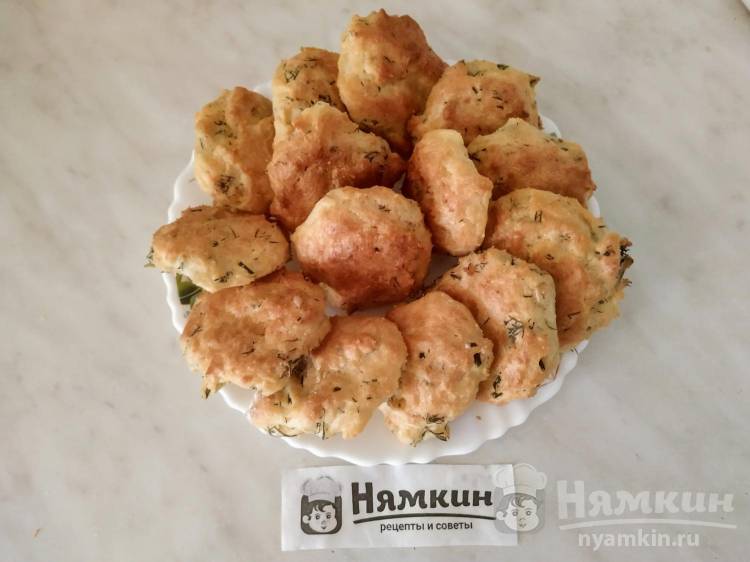 Пышные сырники с зеленью в духовке - фото шаг 6