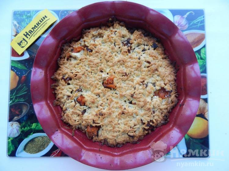 Пирог из песочного теста с начинкой из банана, груши и кураги - фото шаг 9