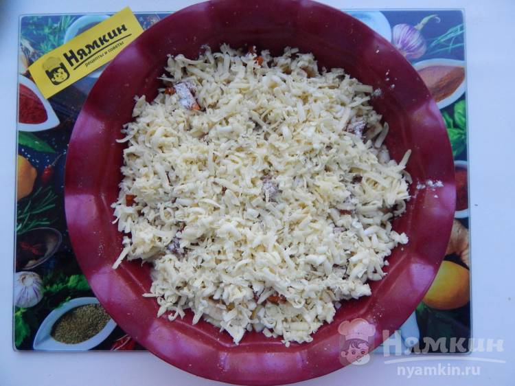 Пирог из песочного теста с начинкой из банана, груши и кураги - фото шаг 8