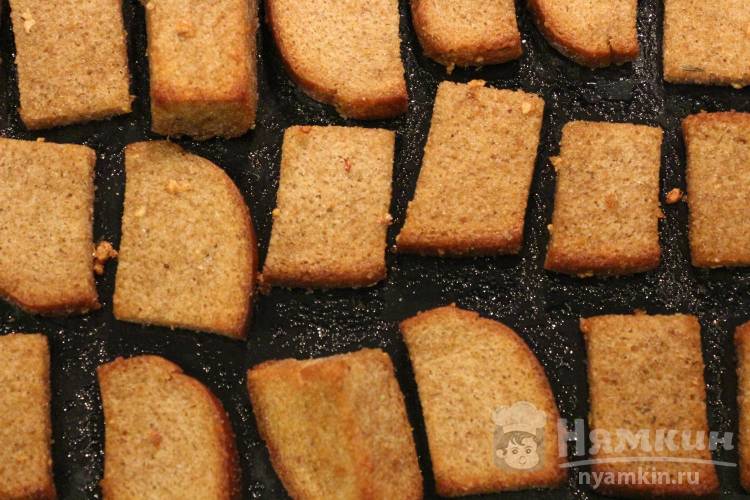 Хлебные гренки в духовке для чесночного супа и гренки из ржаного хлеба с сыром и чесноком в духовке