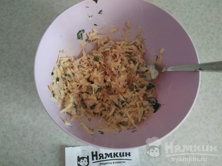 Картофель с начинкой из тунца с сыром в духовке - фото шаг 2