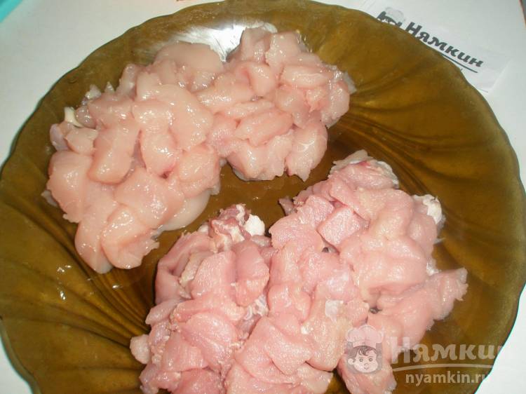 Свинина с курицей и рисом в карибском стиле