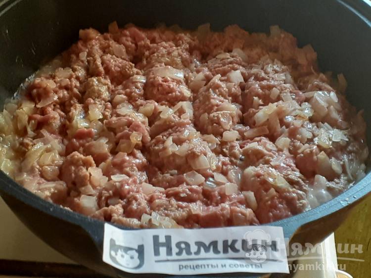 Овощное рагу с мясным фаршем на сковороде - фото шаг 3