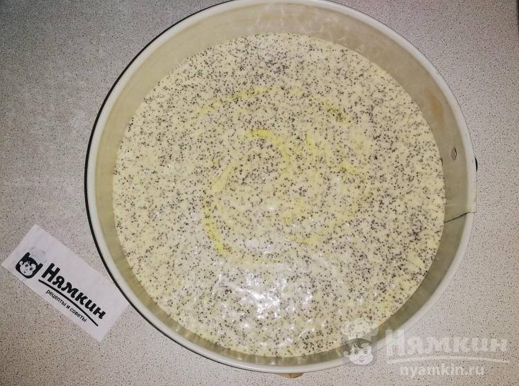 Маковый торт из бисквитных коржей с заварным кремом на праздничный стол - фото шаг 10