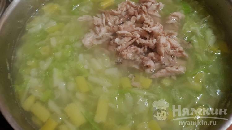Суп со свежей капустой и спаржевой фасолью для беременных и кормящих - фото шаг 15