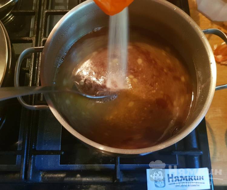Манная каша с какао и вишнёвым вареньем Брауни - фото шаг 2