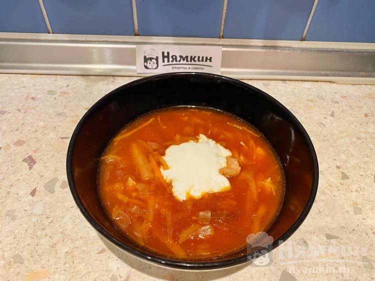 Борщ с капустой и свеклой на курином бульоне - фото шаг 19