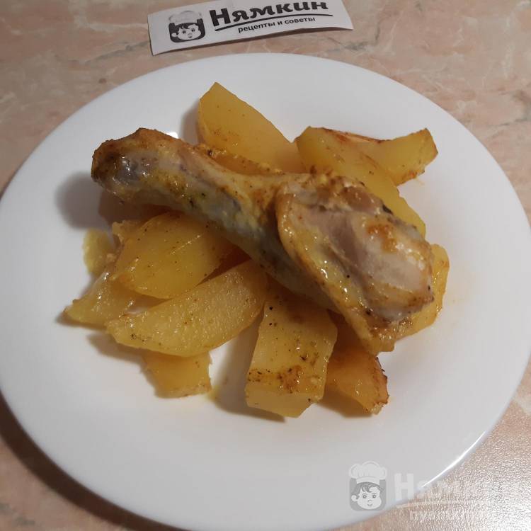 Куриные окорочка карри с картошкой – запекаем в духовку - фото шаг 10