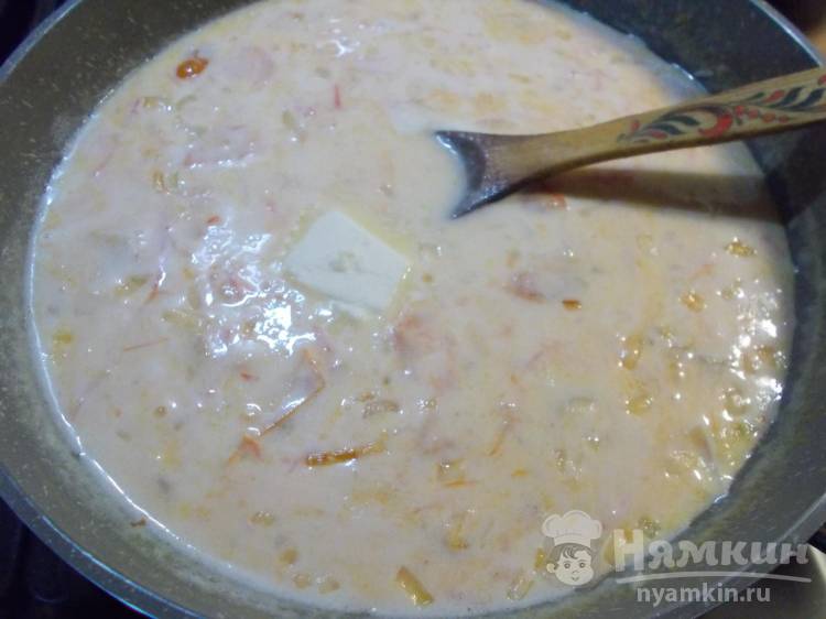 Спагетти в сливочно-томатном соусе - фото шаг 6