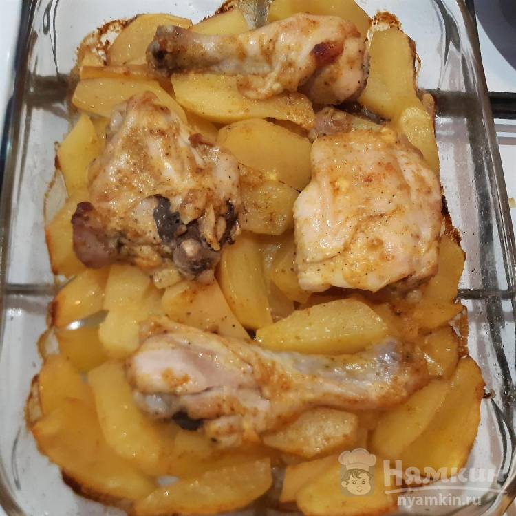 Куриные окорочка карри с картошкой – запекаем в духовку - фото шаг 9