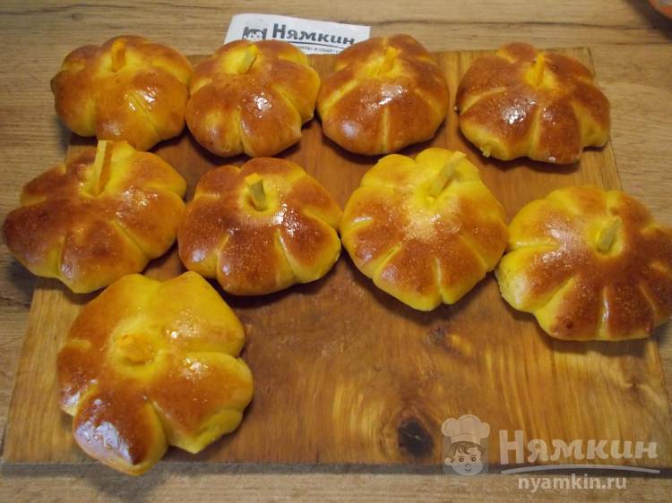 Дрожжевые булочки с тыквенным пюре на Хеллоуин - фото шаг 20