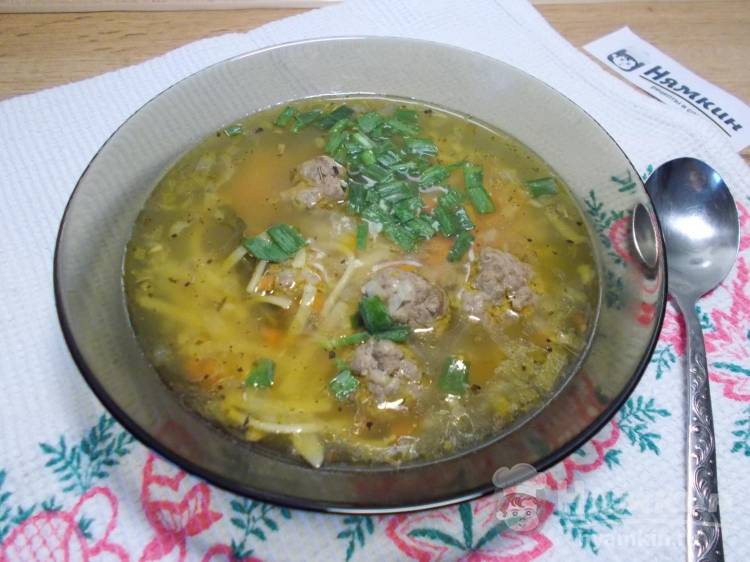 Домашний суп-лапша с фрикадельками