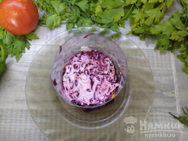 овощной салат со свеклой и морковью картошкой яйцами слоями | Дзен