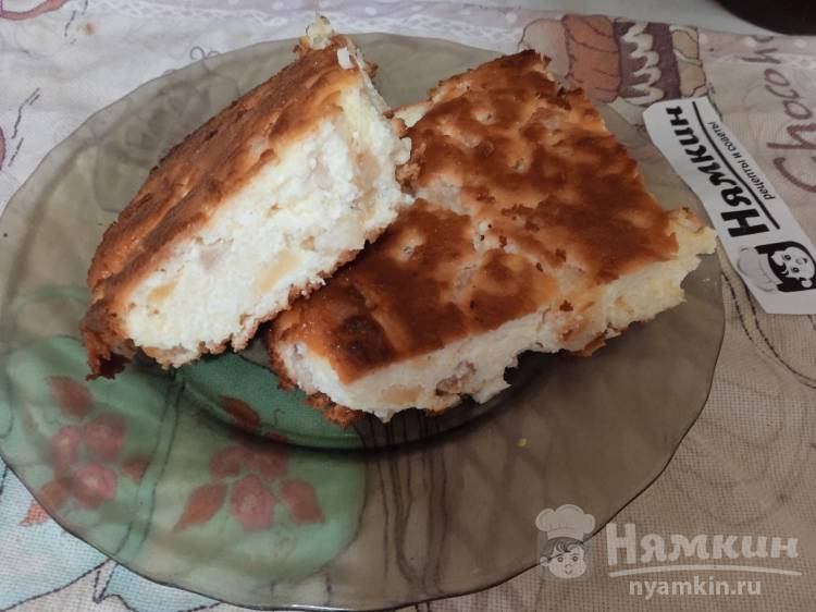 Творожная запеканка в духовке с манкой и грушами - фото шаг 6