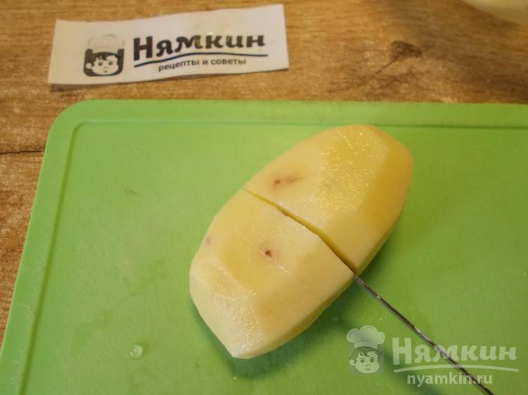 Картошка с салом под сырной шапочкой в микроволновке - фото шаг 2