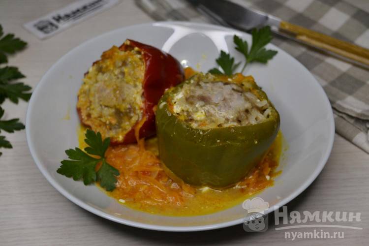 Классические фаршированные болгарские перцы с мясным фаршем и рисом - фото шаг 12