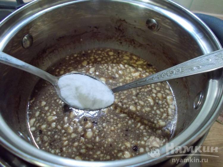 Шоколадный пряник с абрикосовым джемом в духовке - фото шаг 6